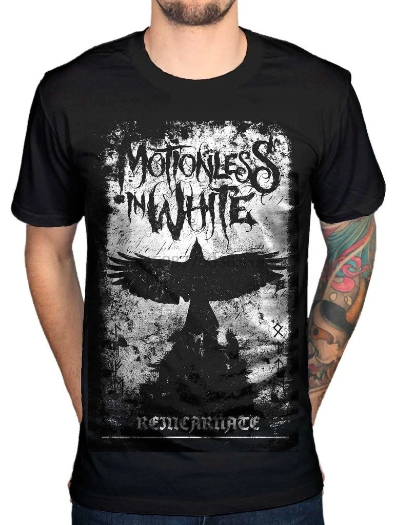 Men's Phoenix Motionless In White T-Shirt MIW Gothic Heavy Metal Band |
