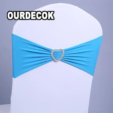 50 шт./партия Эластичный Чехол для стула стул задняя Цветочная лента на стул Свадебные украшения Поставки Любовь Пряжка, свадебные украшения