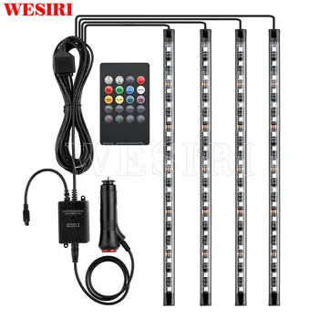 

72 LEDs Car Strip Lights RGB Multicolor Music Waterproof Automobile Underbody Interior Decoration Light Bars 12V DC