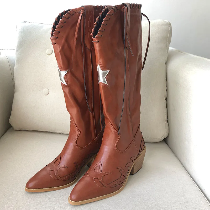 Western Cowboy Boots Retro Tassel 
