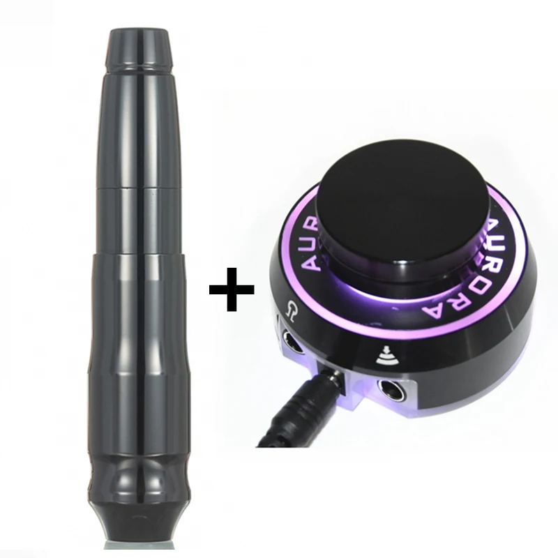 High Quality Permanent Make Up Rotary Tattoo Machine Pen Swiss Motor Strong Quiet Fit Aurora-I LCD Digtal Power Kit | Красота и