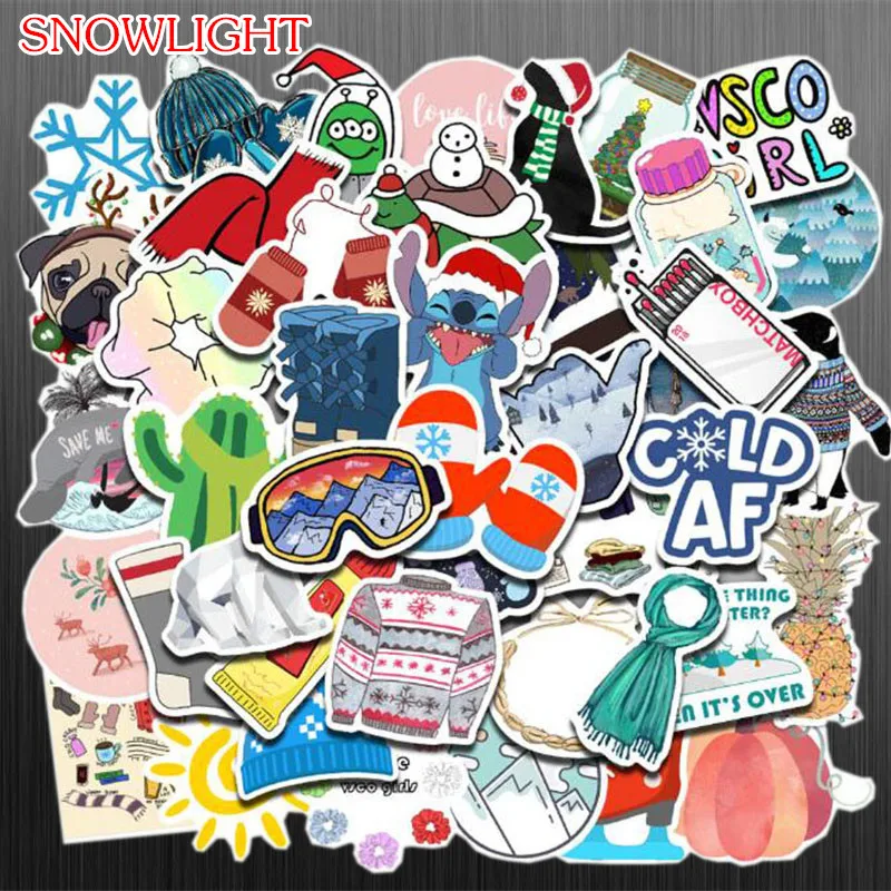 10/30/50 pcs/pack Cartoon VSCO Girls Winter Scarf Snow Stickers For kids Toy Sticker For Suitcase Laptop Bicycle Phone Luggage