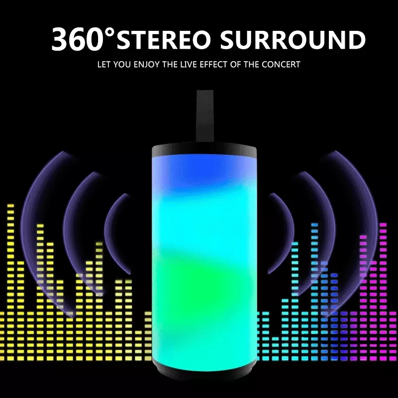 Беспроводная Bluetooth Колонка Портативная колонка наружная Колонка 10 Вт сабвуфер звуковая панель с микрофоном Поддержка TWS FM TF USB музыкальный плеер