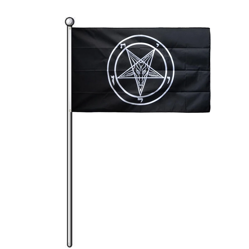 Пятиконечный Звездный баннер Baphomet прямоугольные бирки реквизит открытый 3*5 футов Сакраменто знак шоу