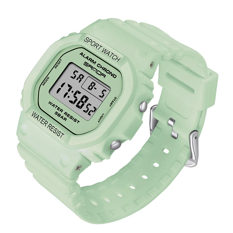 2020 Fashkon New Sanda White Women Sport Watch Matcha Green Waterproof Ladies Jelly Digital Watches Reloj Mujer Relogio Feminino 