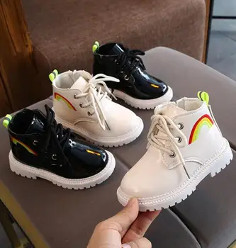 

2020 New Winter Children Shoes PU Leather Waterproof Martin Boots Kids Snow Boots Brand Girls Boys Rubber Boots Fashion Sneakers