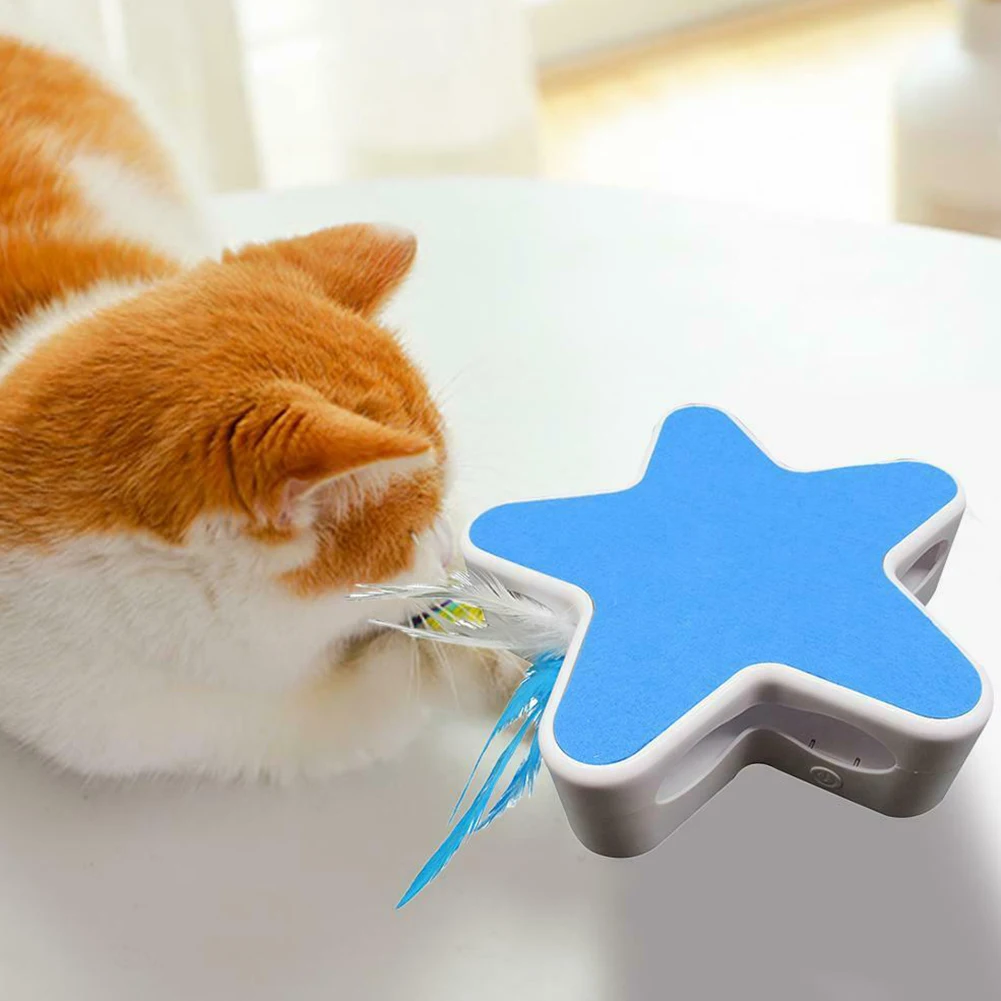 Игрушки для кошек аксессуары привлекательный котенок забавная форма пентаграммы Электрический вращающийся портативный умный интерактивный тизер 360 градусов