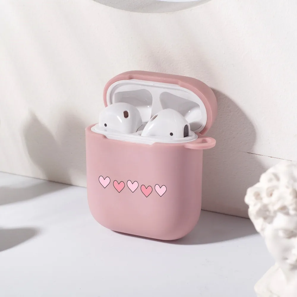 

Dropshipping Love Heart For Airpods Case Cute Line Design Silicone Coque Cover Airpod 2 Couple Air Pod Earphone Accessories