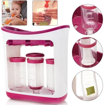 

Spoons Squeeze Station Juice Station Baby Food Organination Storage Containers Baby Food Maker Set Fruit Puree Packing Machine