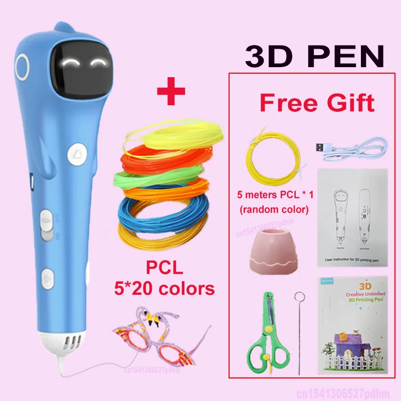 Blue Pcl Low Temperature 3D Printing Pen (With 3 Colors 236Inch  Consumables), Usb Charging, Cordless Doodling Tool, Ideal for Students, Diy  Art Lovers, Children, Christmas Gift