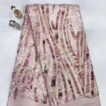 

latest nigeria net lace fabric with muti size sequins african mul ti color sequins lace nigeria tulle net fabricfor party dress
