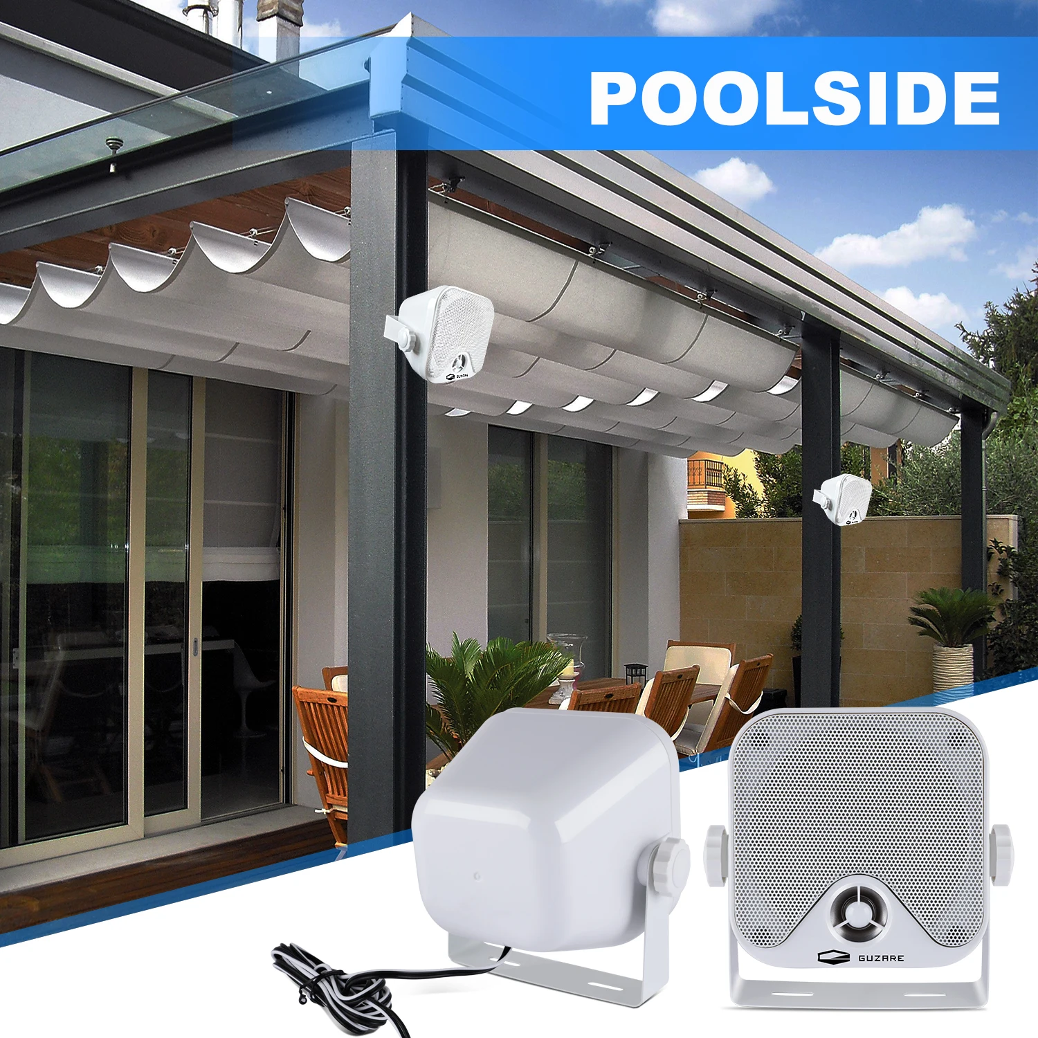 2Pairs 100Watts 4 inch Waterproof Marine Speaker Outdoor Boat Speaker White For ATV RV SPA Golf Carts Yacht Truck Motorcycle