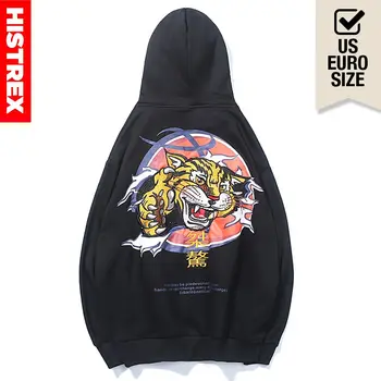 

HISTREX Embroidered Tiger Letter Hoodie Men Casual High Quality Fashion Brand Skateboards Hooded Outerwear Coats 20 Mens Hoodies