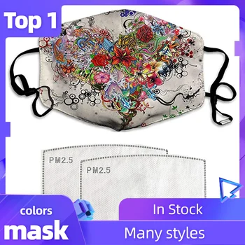 

1PC Face Mask With 2 Pcs Filters Dustproof Windproof Foggy Haze Mouth Cover Fashion Printting Washable Reusable Mascarilla