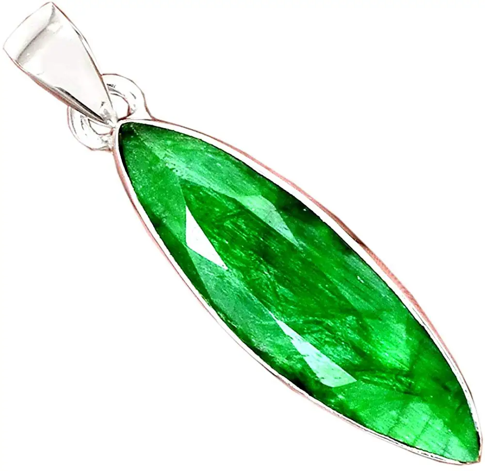 

Genuine Emerald Pendant 925 Sterling Silver, 44.7 mm, AP6898