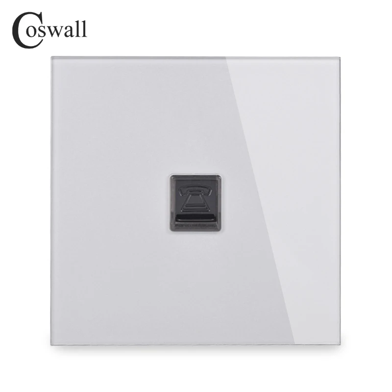 Grey COSWALL Кристалл Закаленное стекло панель настенная розетка 4 ядра CAT3 RJ11 телефонный разъем R11 серии серый цвет - Тип: Grey