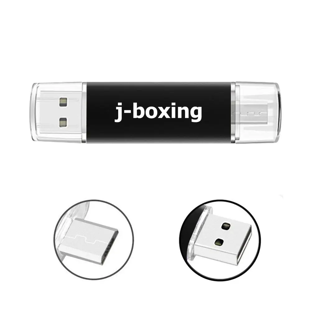 J-бокс OTG USB флеш-накопитель 16 Гб флешки двойной порт Micro USB 2,0 карта памяти черный для Android смартфон ПК Macbook планшет