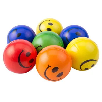 5Pcs lot 6 3cm Smile Face Foam Ball Squeeze Stress Ball Relief Toy Hand Wrist Exercise
