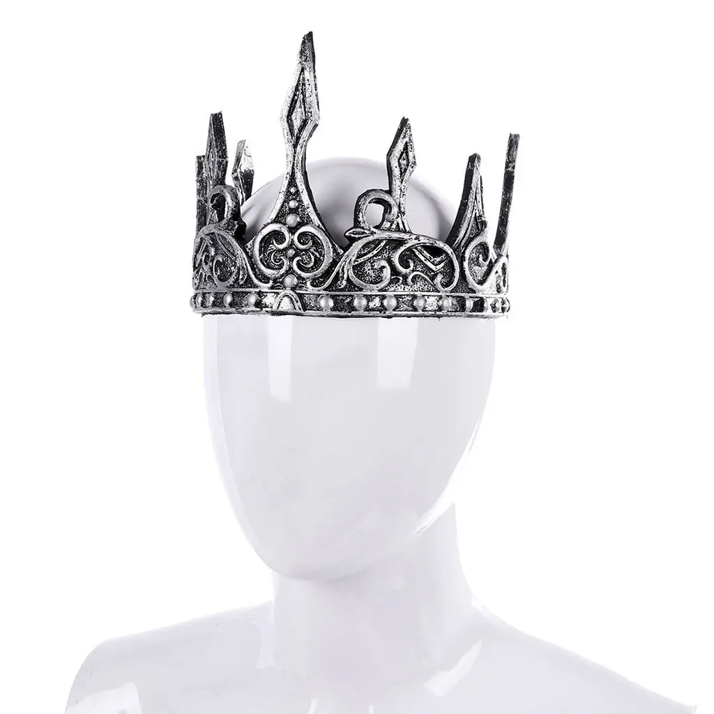 King Crown for Men Prom decorazioni per feste Cosplay Crown PU foam 3D softcrown copricapo