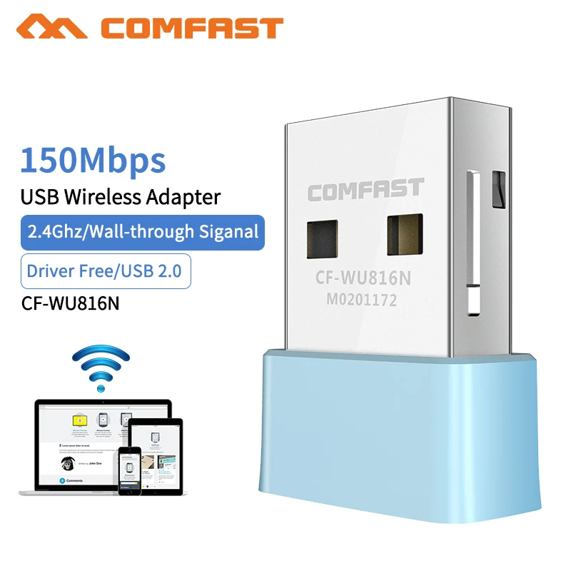 20pcs USB WiFi Adapter 150Mbps 2.4Ghz Wireless External Receiver Realtek rtl8188GU Mini WiFi Dongle for PC/Laptop/Desktop Card