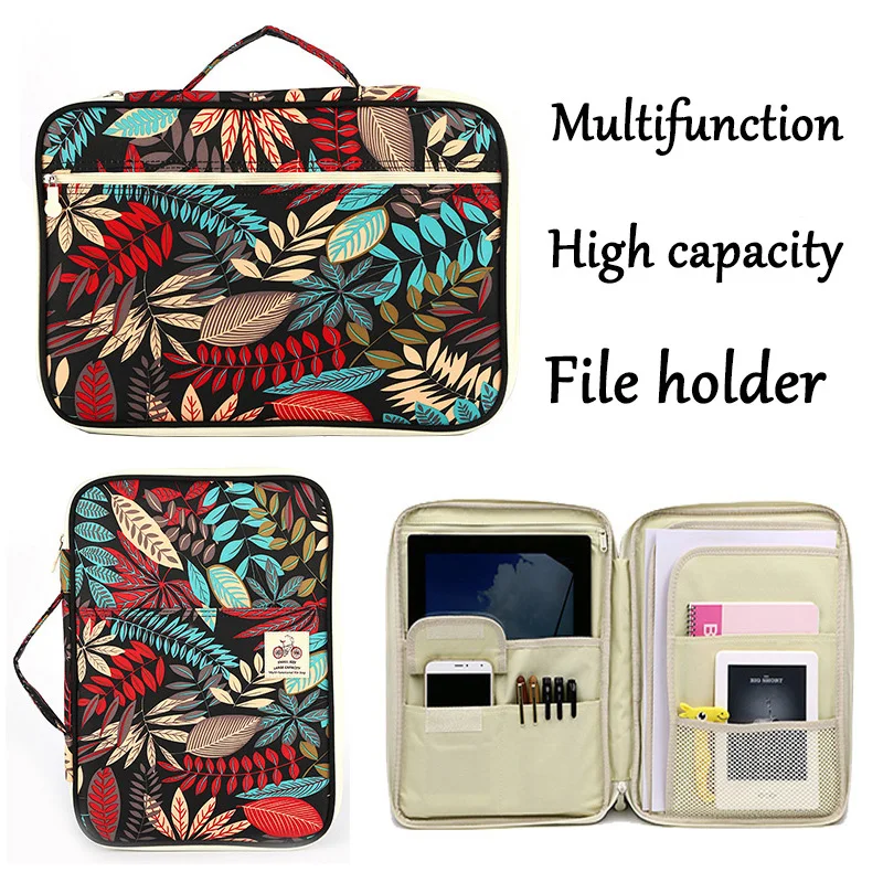 

Colorful File Bag Folders For Documents Multi-Functional Bag Waterproof Manager Folder Large Capacity Waterproof Nylon Data Bag