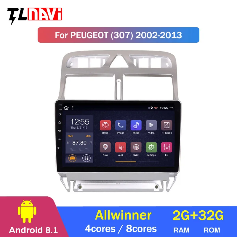 

2G RAM 32G ROM Android 8.1 Car DVD Player GPS Navigation Multimedia For peugeot 307 Radio 2004-2013