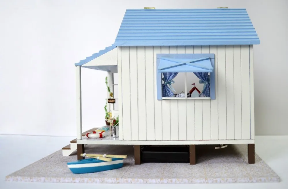 Сборная миниатюрная мебель строительные модели наборы DIY Happies Coast деревянная вилла для кукол дом Детский Взрослый подарок без пылезащитного покрытия