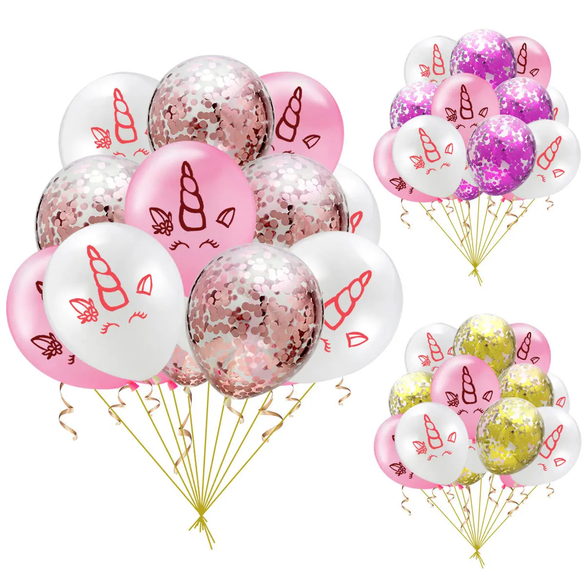 Трансграничной для 12-дюймовый Единорог резиновые воздушные шары конфетти-блестки Набор для дня рождения украшения декоративные принадлежности