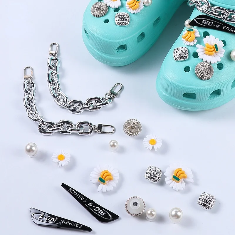 Shiny Colorful Gems Croc Charms Designer Bling Rhinestone Shoes