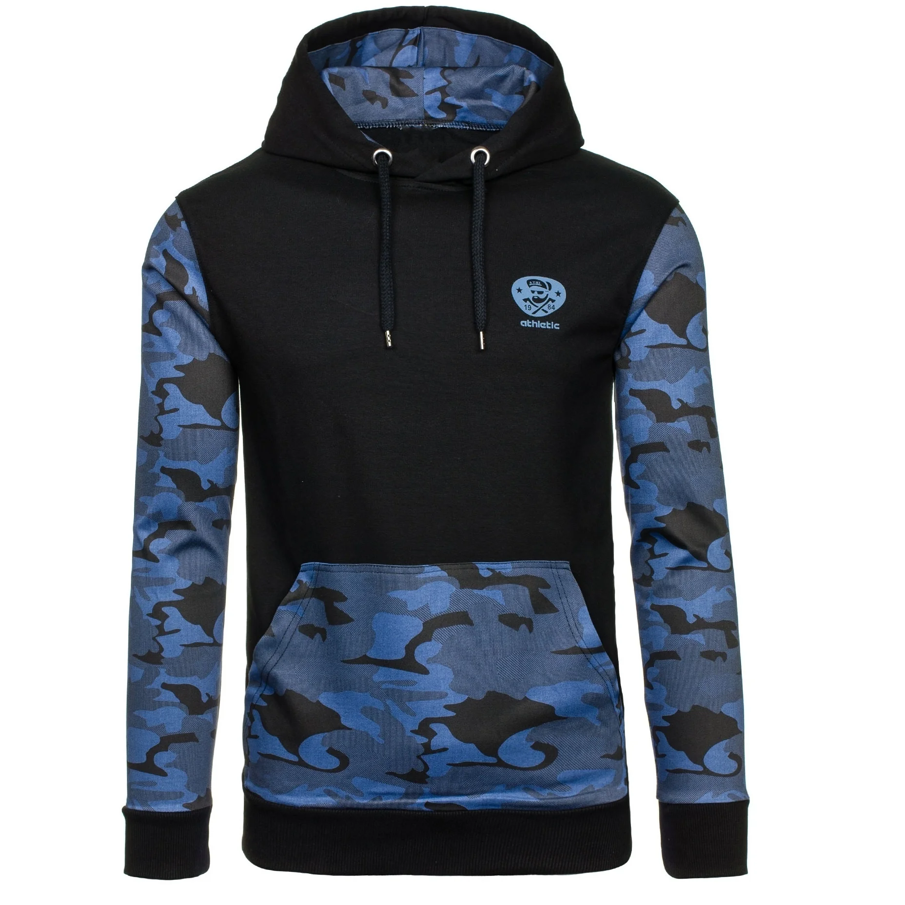 blue-black Zogaa осень Для мужчин толстовки Для мужчин повседневная, Лоскутная, с длинным рукавом, толстовки с капюшоном, мужской Полерон Hombre Чемпион толстовки бренд - Цвет: blue-black