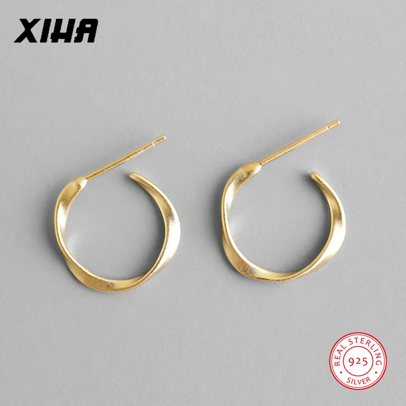 Твердые 925 пробы серебряные серьги-кольца Mobius Twist CC для женщин, женские минималистичные простые крутые серьги, модные ювелирные изделия