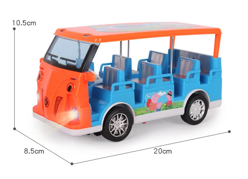 Peppa Игрушка Свинья Набор Пегги автобус школьные автобусные фары автомобиль домашний дом свет музыкальная комната кабинет стол самолет мальчик девочка подарок на день рождения