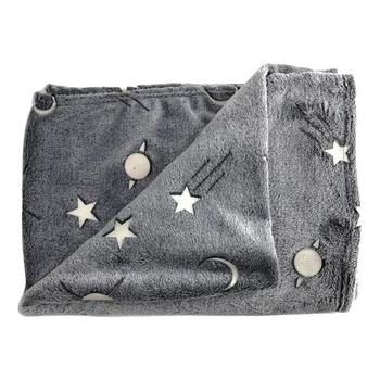 

2 Sizes Baby Blanket Thermal Coral Fleece Star Blanket Infant Luminous Swaddle Stroller Wrap For Newborn Baby Bedding Blankets