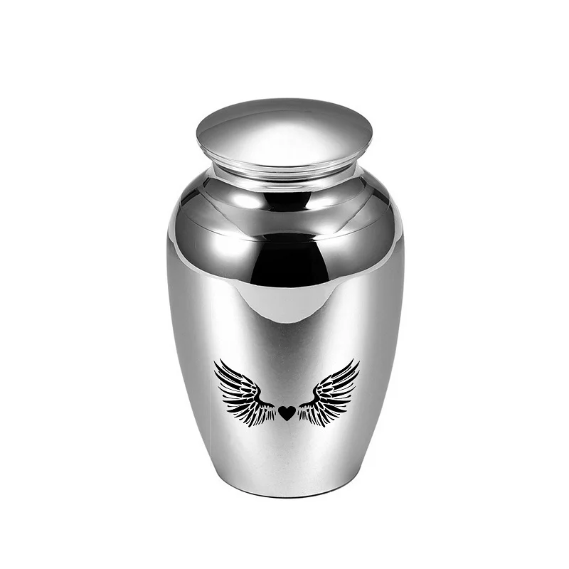 

LHP211 73mm Engraved Loving Angel Wings Cremation Urns for Human Ashes Funeral Memorial Burial Ashes Keepsake Urns