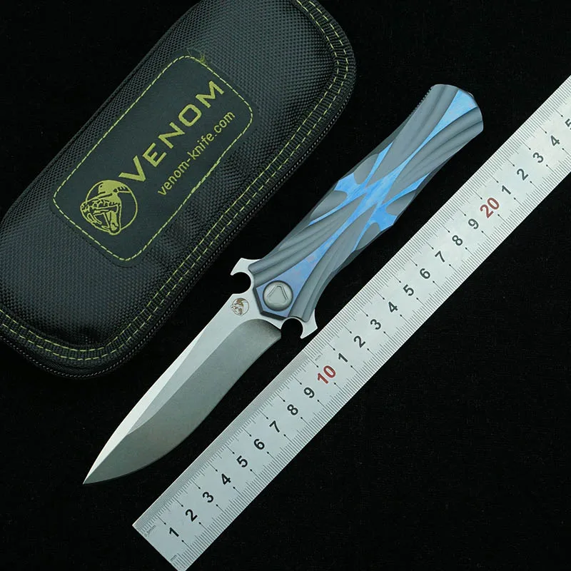 Складной нож VENOM T Kevin John Flipper лезвие M390 ручка из титанового сплава для выживания на