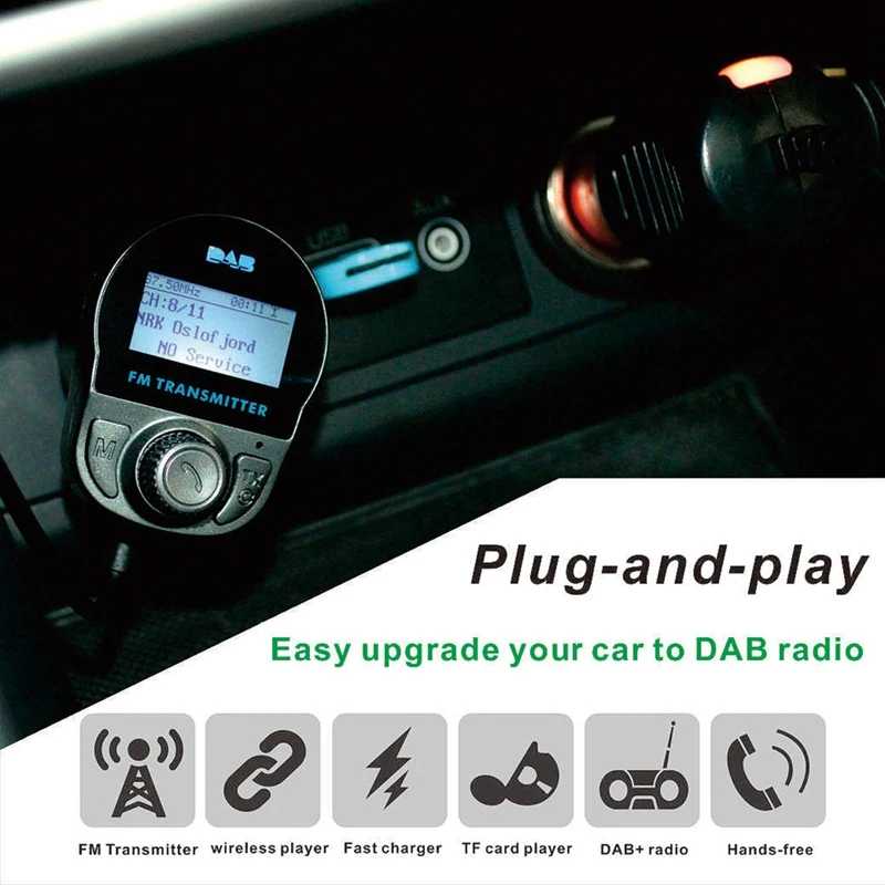 Автомобильный dab цифровой радио+ цифровой одновременное подключение двух телефонов USB адаптер Bluetooth FM передатчик TF AUX/камера/MP3 антенна