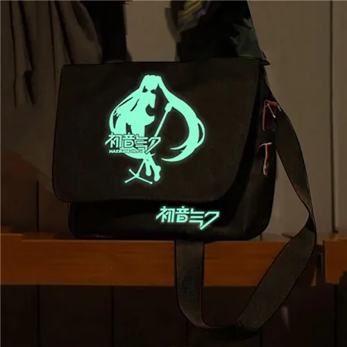 MeanCat Hatsune Miku сумка на плечо для девочек Сумка-почтальон - Цвет: Luminous A