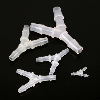 

5PC PE Y Type Water Pipe Hose Connector for Aquarium Air Pump Clear Hose Fitting