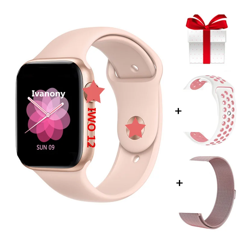 D IWO 12 40 мм 44 мм серия 5 IWO 12 умные часы 1:1 чехол для Apple iOS Android телефон с монитором сердечного ритма ЭКГ здоровье умные часы - Цвет: D
