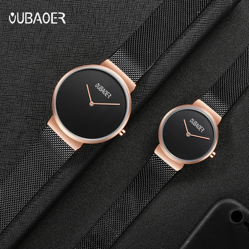 Reloj pareja OUBAOER часы для пары Роскошные Кварцевые часы из нержавеющей стали для мужчин и женщин наручные часы для влюбленных часы relogio masculin подарок