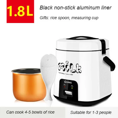 White-1.8L-04 Kbxstart мини Рисоварка Бытовая теплоизоляция еда грелка многофункциональный Ланч-бокс общежитии электрическая кастрюля для тушения 1.2L/1.8L - Цвет: White-1.8L-04