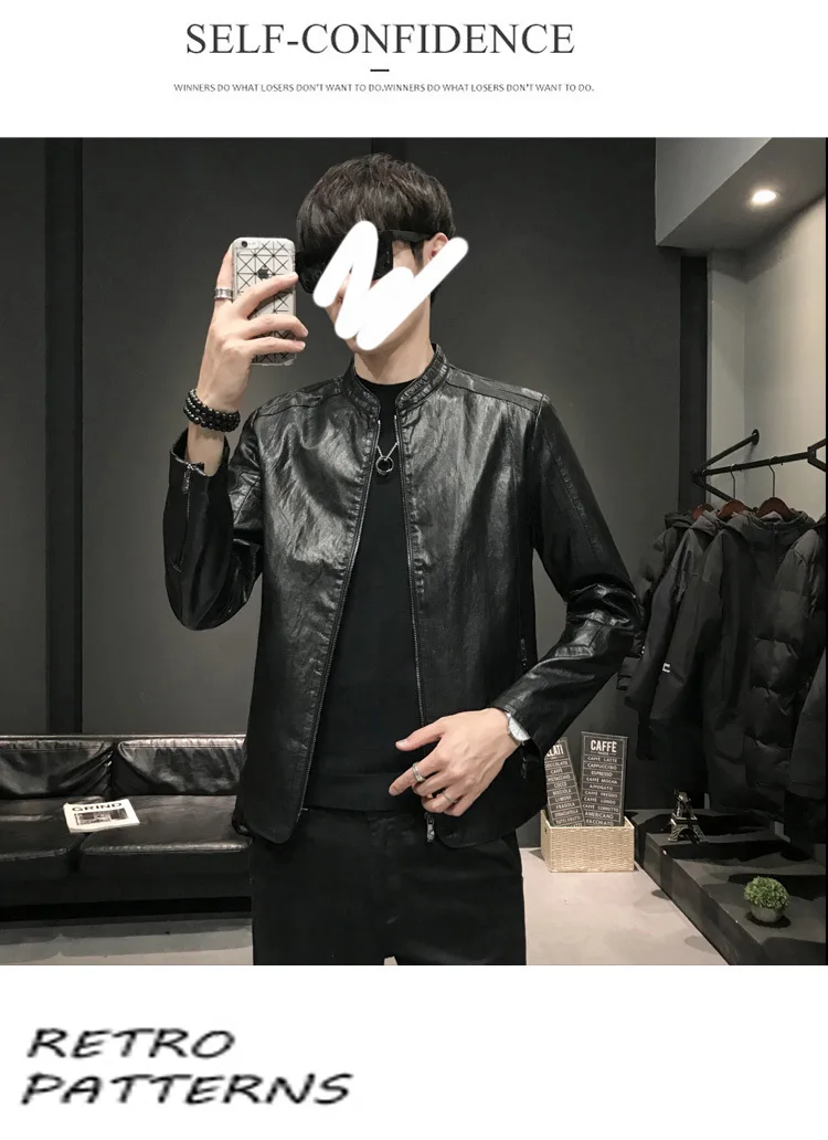 Мужская кожаная куртка осенняя и зимняя новая свободная теплая Смешанная кожаная куртка Молодежная модная трендовая мужская одежда