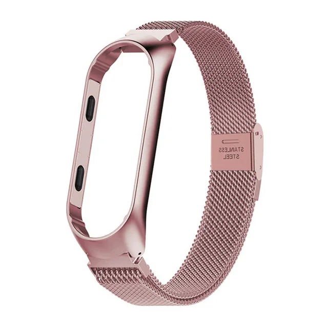 Металлический ремешок из нержавеющей стали для Xiaomi mi Band 4 ремешок для Xiaomi mi band 4 3 браслет для mi Band 4 - Цвет ремешка: Pink