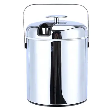 

1PC 1.3L Electroplating Wine Barrel Handheld Cold Ice Storage Container Stainless Steel Ice Bucket For Home Bar KTV