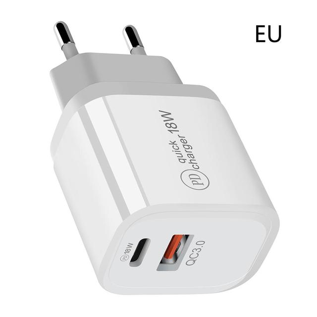 PD QC 3.0 Dual USB Charger Quick Charge EU US EU AU Plug for iPhone X 8 plus Note 9 10 Power Delivery Mobile Phone Adapter