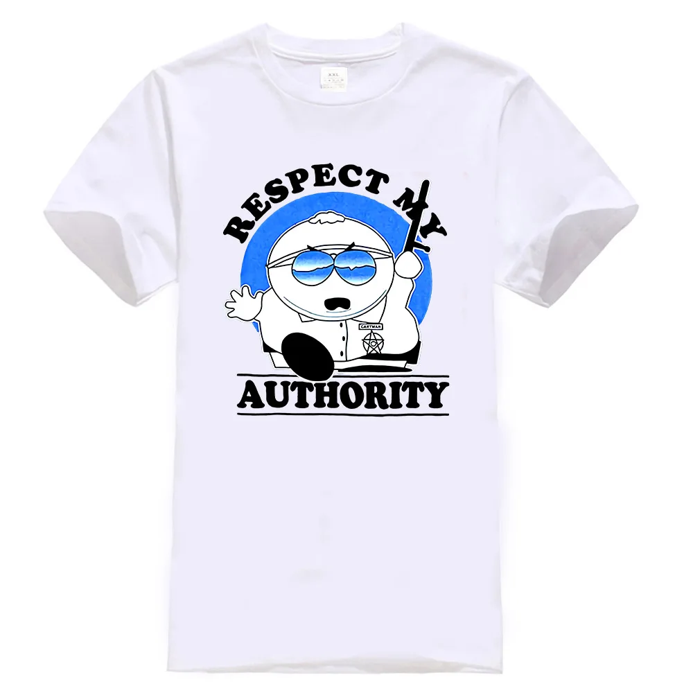 Cartman Respect My Authority футболка новые тренды футболка - Цвет: Белый
