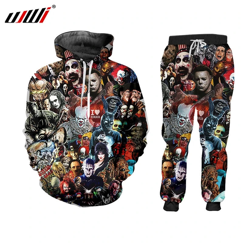 UJWI 3D Print Suits Men Sets Skull Horror Mask Film Clown Funny Harajuku Winter Unisex 3d Tracksuit Jacket Sweatsuit ZIP Hoodies UJWI 3D Print Suits Men Sets Skull Horror Mask Film Clown Funny Harajuku Winter Unisex 3d Tracksuit Jacket Sweatsuit ZIP Hoodies