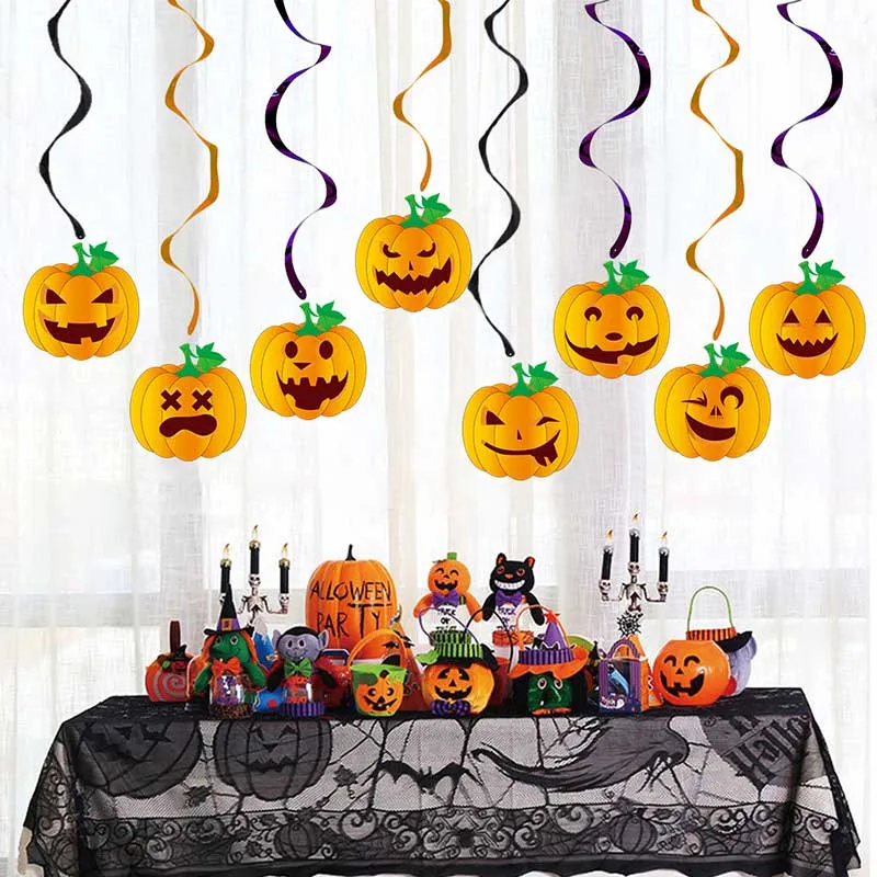2020 Halloween Decoration for Home Pumpkin Foil Balloons Paper Garland Bat Cake Toppers Fireplace Scarf Party Supplies | Дом и сад