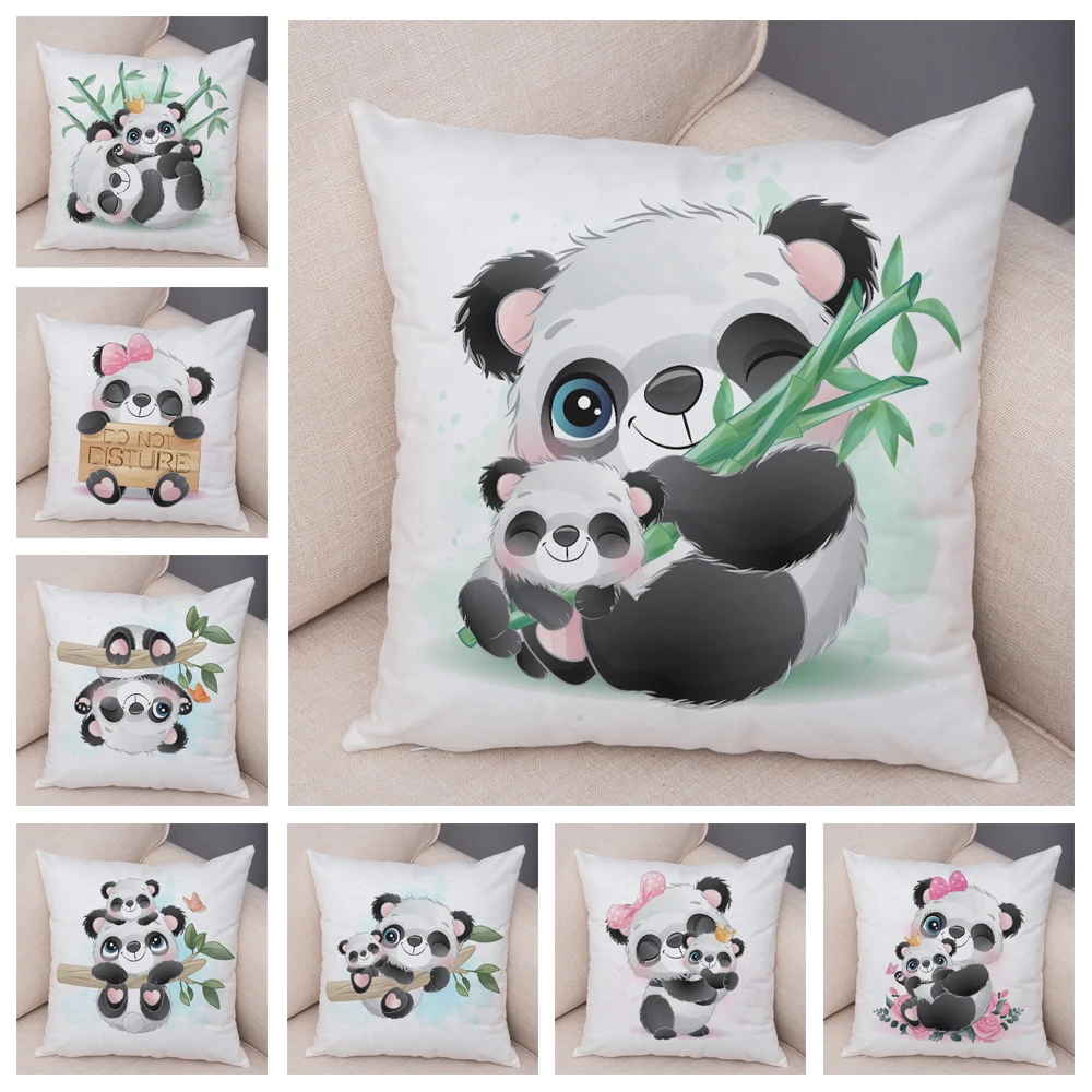 

Cartoon Chinese Panda Soft Plush Cushion Cover for Children Room Sofa Home Car Decor Lovely Animal Pillow Case Pillowcase 45x45