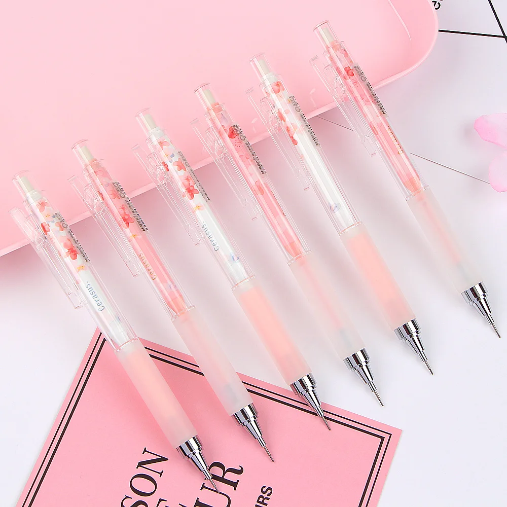 

0.5mm Japan Lovely Cherry Blossoms Automatic Pencil Kawaii Plastic Mechanical Pencils For Kids Gifts Student Supplies Stationery